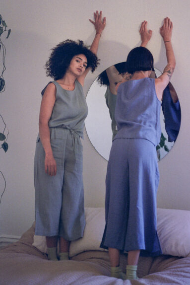 Linen wide leg capri trousers | Trousers | Sustainable clothing | ManInTheStudio