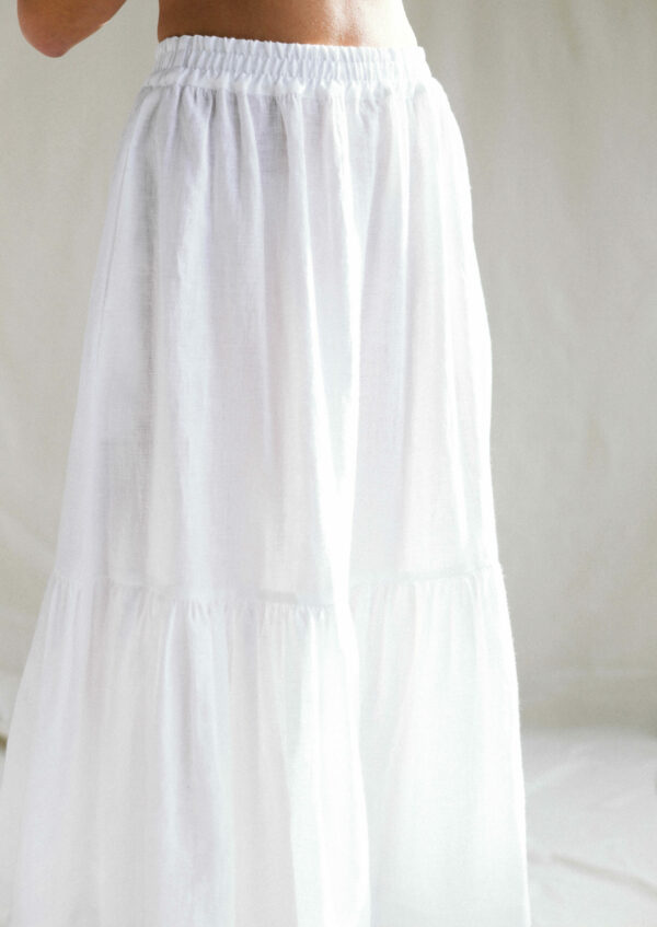 LINEN RUFFLE MAXI SKIRT | Skirts | Sustainable clothing | ManInTheStudio