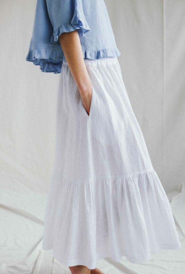 LINEN RUFFLE MAXI SKIRT | Skirts | Sustainable clothing | ManInTheStudio