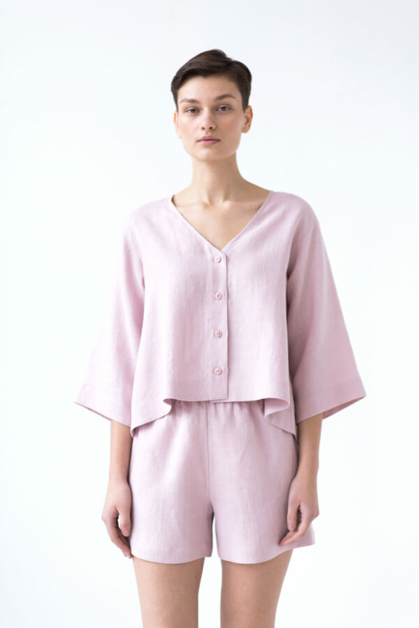 Loose linen top and relaxed fit shorts set | Loungewear set | Sustainable clothing | ManInTheStudio