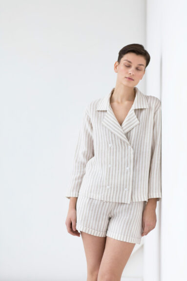 Linen button up long sleeve jacket | Jackets | Sustainable clothing | ManInTheStudio