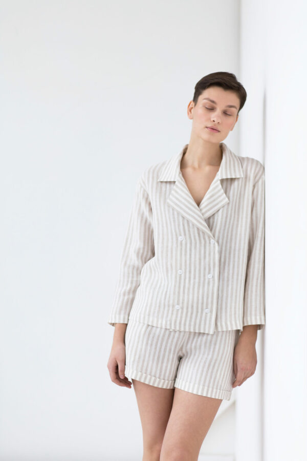 Linen button up long sleeve jacket | Jackets | Sustainable clothing | ManInTheStudio