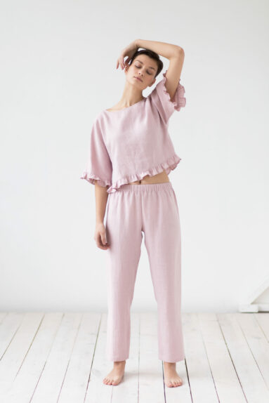 Washed linen tapered trousers | Trousers | Sustainable clothing | ManInTheStudio