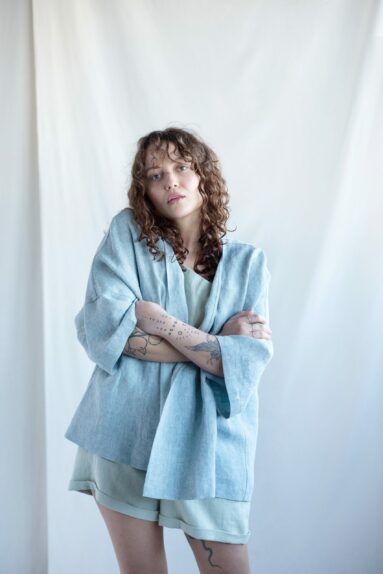 Oversized linen wrap jacket | Jackets | Sustainable clothing | ManInTheStudio