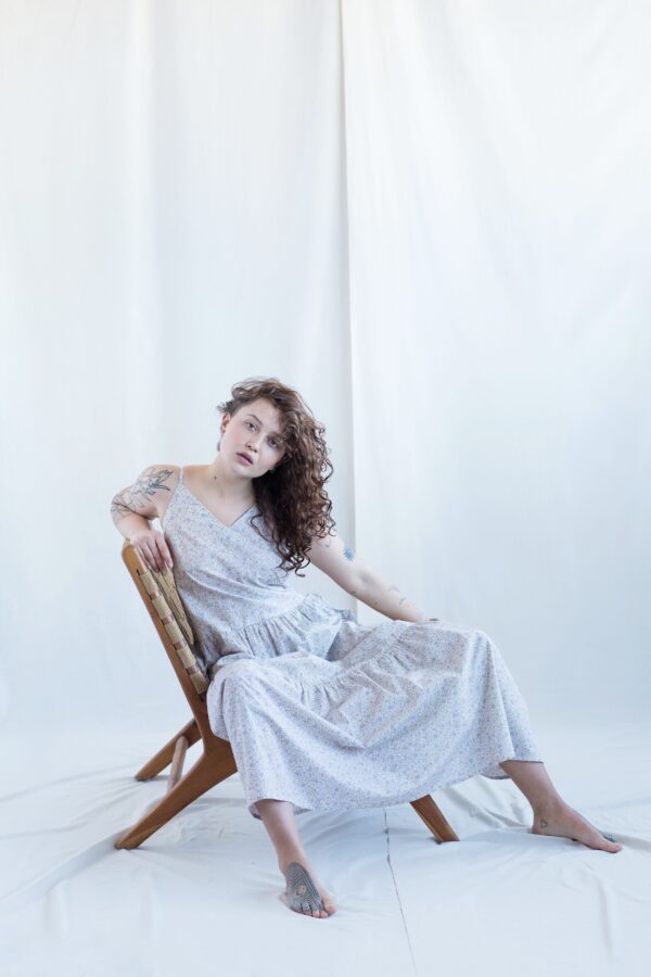 Floral organic cotton tiered maxi dress | Dress | Sustainable clothing | ManInTheStudio
