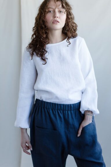 Long sleeved linen tunic blouse | Tops | Sustainable clothing | ManInTheStudio
