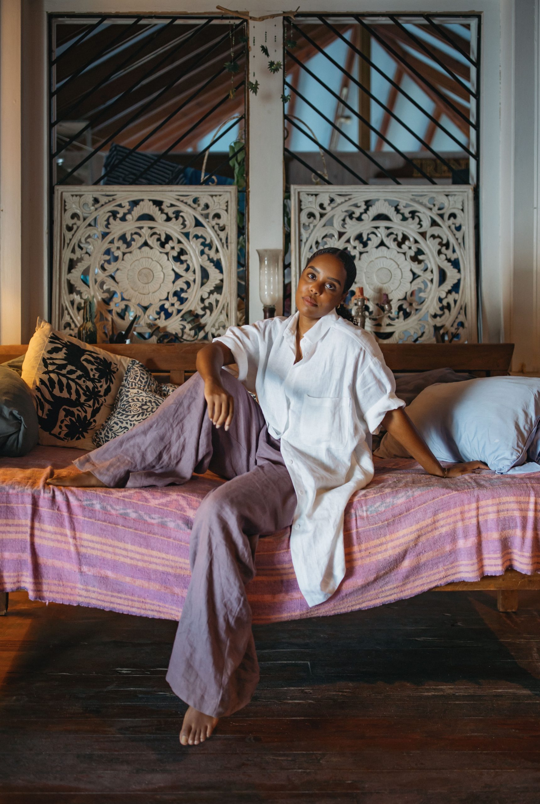LINEN PALAZZO PANTS | Trousers | Sustainable clothing | ManInTheStudio