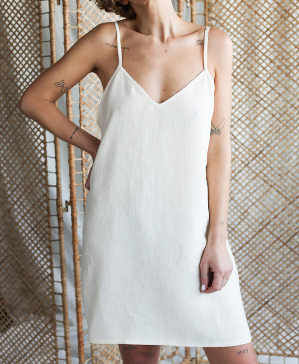 Ivory linen slip dress​ | Dress | Sustainable clothing | ManInTheStudio