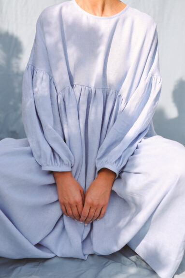 Dropped shoulders linen dress| Dress | Sustainable clothing | ManInTheStudio