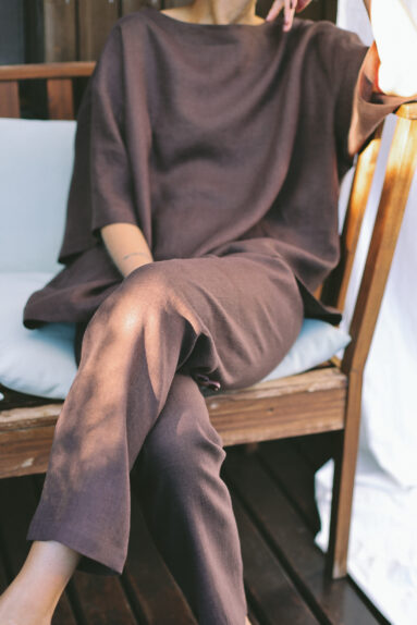 Linen pull on tapered trousers | Trousers | Sustainable clothing | ManInTheStudio