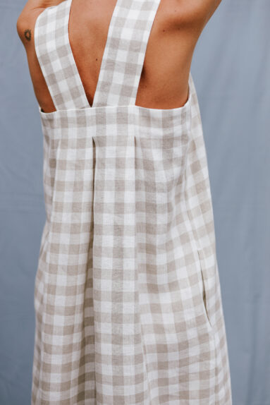 Origami checks linen dress | Dress | Sustainable clothing | ManInTheStudio