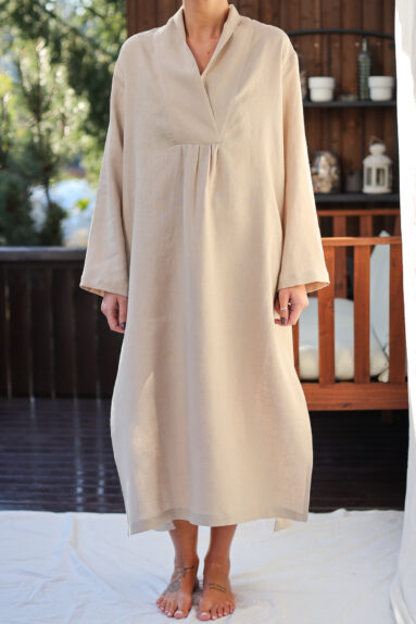Beige linen kaftan dress​​​ | Dress | Sustainable clothing | ManInTheStudio